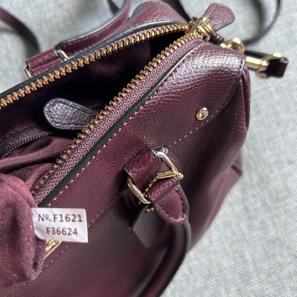 Coach Mini Bennett Burgundy Satchel 2-Way Shoulder Handbag - Picture 12 of 16